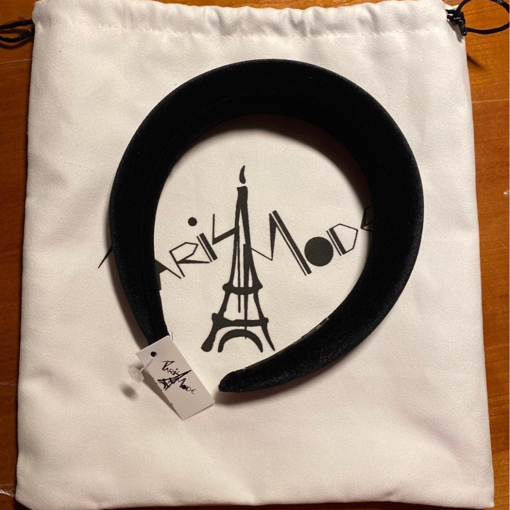 Paris Mode 2.5cm Padded Velvet headband Black